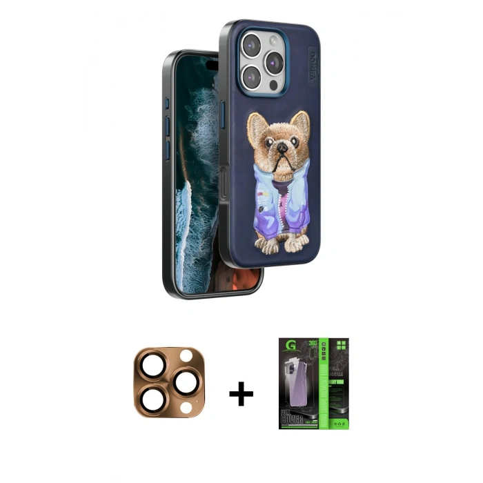 MARSİLYAN™- iPhone 16 Pro Max Kılıf İz Minimal Koleksiyonu - Şeffaf 360 Full Body Arka Koruyucu + Pers Alüminyum Kamera Lens - CLTM