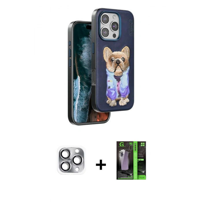 MARSİLYAN™- iPhone 16 Pro Max Kılıf İz Minimal Koleksiyonu - Şeffaf 360 Full Body Arka Koruyucu + Pers Alüminyum Kamera Lens - GI