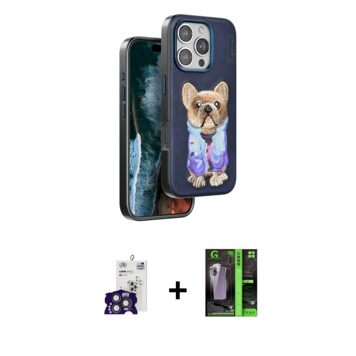 MARSİLYAN™- iPhone 16 Pro Max Kılıf İz Minimal Koleksiyonu - Şeffaf 360 Full Body Arka Koruyucu + Titanyum Gri Bilvis Titan Kamera Lens