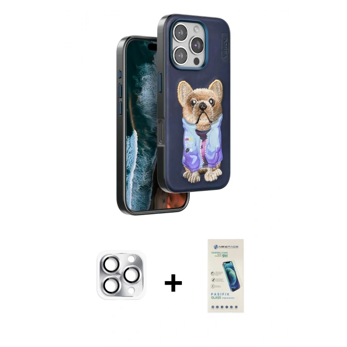 MARSİLYAN™- iPhone 16 Pro Max Kılıf İz Minimal Koleksiyonu - Şeffaf Pasifik Cam Ekran Koruyucu + Pers Alüminyum Kamera Lens - GS