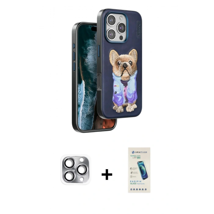 MARSİLYAN™- iPhone 16 Pro Max Kılıf İz Minimal Koleksiyonu - Şeffaf Pasifik Cam Ekran Koruyucu + Pers Alüminyum Kamera Lens - GI