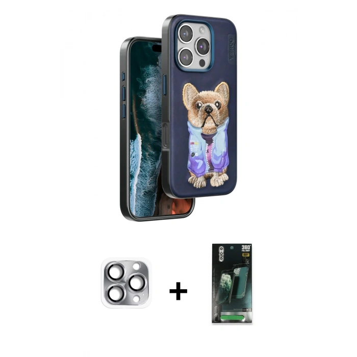 MARSİLYAN™- iPhone 16 Pro Max Kılıf İz Minimal Koleksiyonu - Siyah 360 Mat Full Body Arka Koruyucu + Pers Alüminyum Kamera Lens - GI