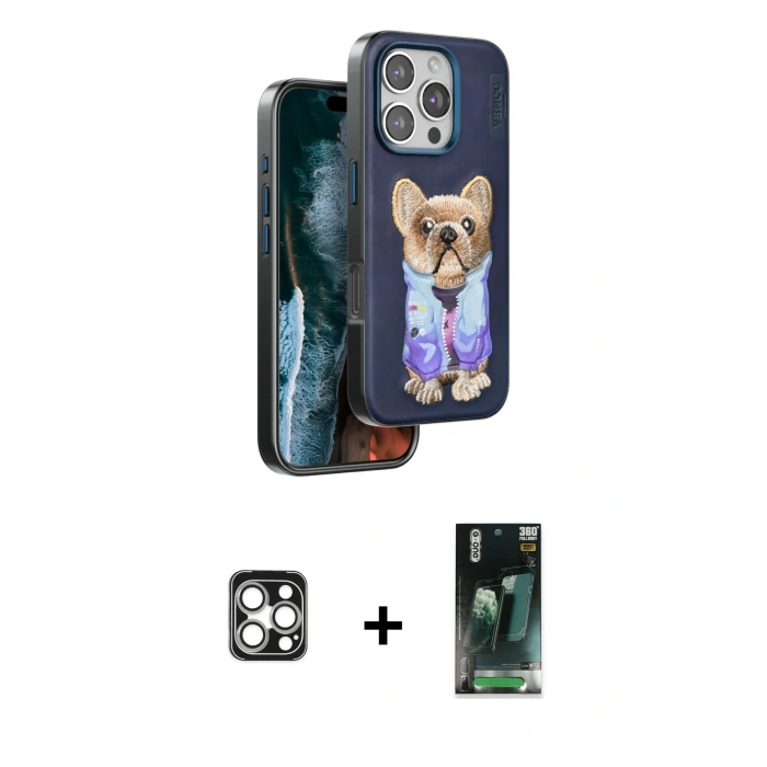 MARSİLYAN™- iPhone 16 Pro Max Kılıf İz Minimal Koleksiyonu - Siyah 360 Mat Full Body Arka Koruyucu + PVD Metal Kamera Lens - GS