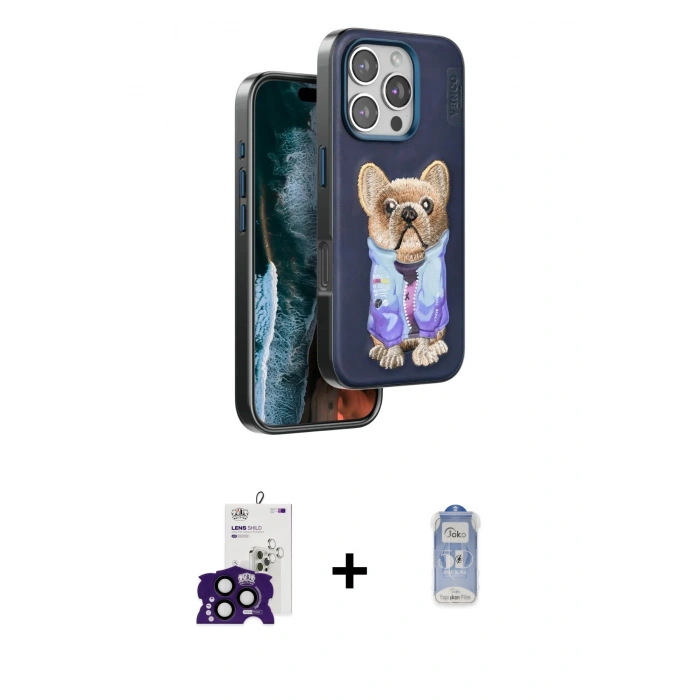 MARSİLYAN™- iPhone 16 Pro Max Kılıf İz Minimal Koleksiyonu - Siyah Joko Magic 5D Cam + Bilvis Titan Kamera Lens - SH