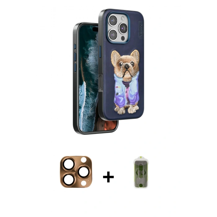 MARSİLYAN™- iPhone 16 Pro Max Kılıf İz Minimal Koleksiyonu - Siyah Joko Magic 5D Hayalet Cam + Pers Alüminyum Kamera Lens - CLTM
