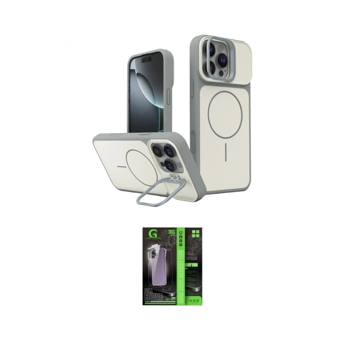 MARSİLYAN™- iPhone 16 Pro Max Kılıf İz Modern Prime - Şeffaf 360 Full Body Arka Koruyucu