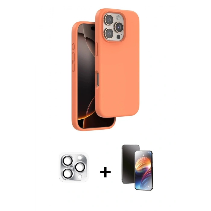 MARSİLYAN™- iPhone 16 Pro Max Kılıf Kıvılcım Çizgi Serisi - Siyah 3D Antistatik Mat Seramik Nano Ekran Koruyucu + Pers Alüminyum Kamera Lens - GS