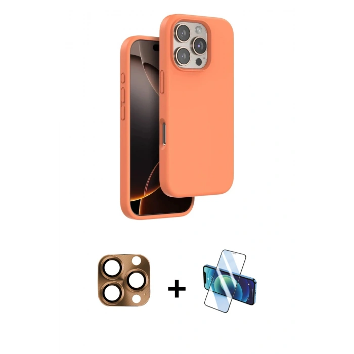 MARSİLYAN™- iPhone 16 Pro Max Kılıf Kıvılcım Çizgi Serisi - Siyah 3D Antistatik Seramik Nano Ekran Koruyucu + Pers Alüminyum Kamera Lens - CLTM