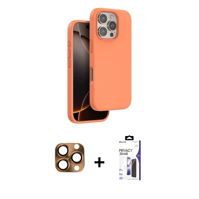 MARSİLYAN™- iPhone 16 Pro Max Kılıf Kıvılcım Çizgi Serisi - Siyah Bilvis 3X AR Hayalet Cam Ekran Koruyucu + Pers Alüminyum Kamera Lens - CLTM