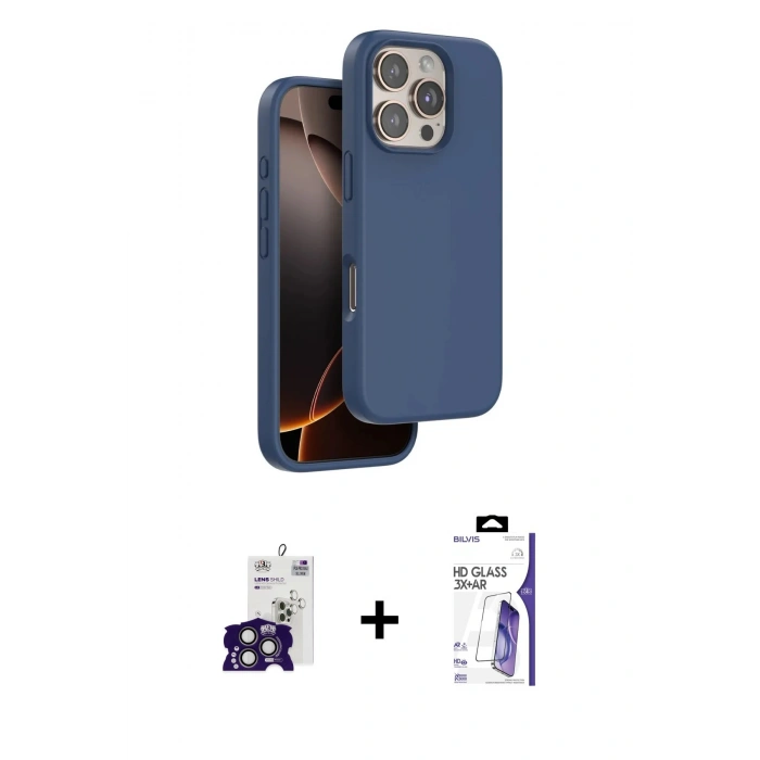 MARSİLYAN™- iPhone 16 Pro Max Kılıf Kıvılcım Çizgi Serisi - Siyah Bilvis 3X AR HD Cam Ekran Koruyucu + Bilvis Titan Kamera Lens - TMGI