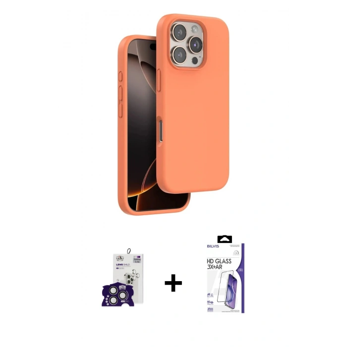 MARSİLYAN™- iPhone 16 Pro Max Kılıf Kıvılcım Çizgi Serisi - Siyah Bilvis 3X AR HD Cam Ekran Koruyucu + Bilvis Titan Kamera Lens - TMGI