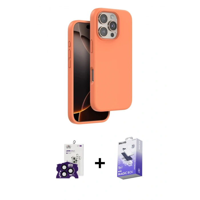 MARSİLYAN™- iPhone 16 Pro Max Kılıf Kıvılcım Çizgi Serisi - Siyah Bilvis 5in1 5D Magic Hayalet Cam Ekran Koruyucu + Bilvis Titan Kamera Lens - SH