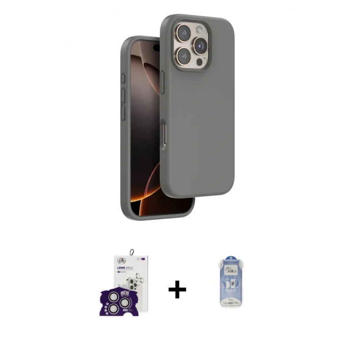 MARSİLYAN™- iPhone 16 Pro Max Kılıf Kıvılcım Çizgi Serisi - Siyah Joko Magic 5D Cam + Bilvis Titan Kamera Lens - GS