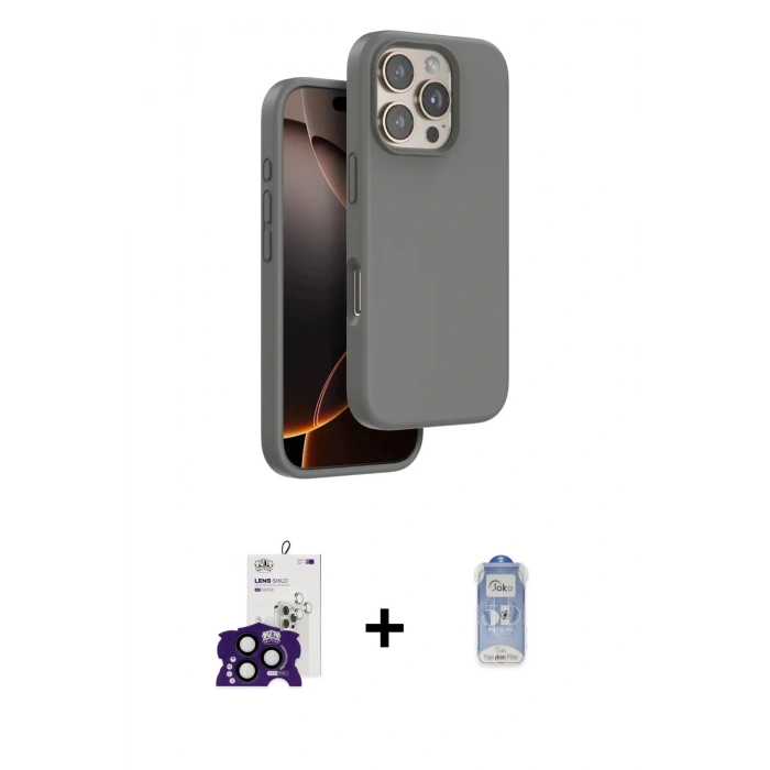 MARSİLYAN™- iPhone 16 Pro Max Kılıf Kıvılcım Çizgi Serisi - Siyah Joko Magic 5D Cam + Bilvis Titan Kamera Lens - SH