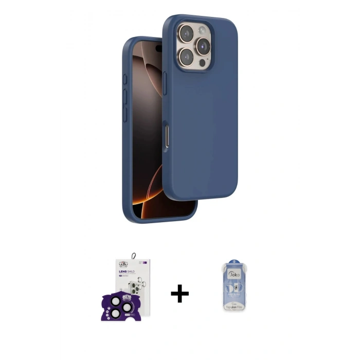 MARSİLYAN™- iPhone 16 Pro Max Kılıf Kıvılcım Çizgi Serisi - Siyah Joko Magic 5D Cam + Bilvis Titan Kamera Lens - SH