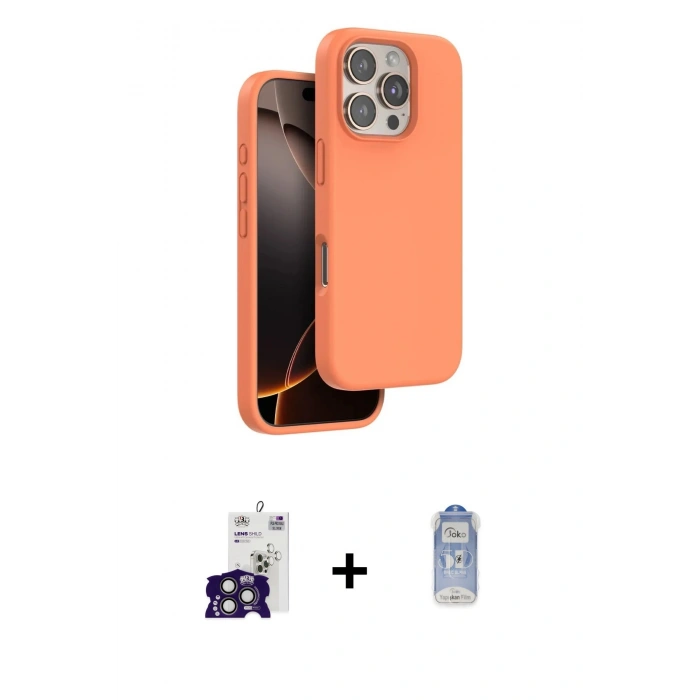 MARSİLYAN™- iPhone 16 Pro Max Kılıf Kıvılcım Çizgi Serisi - Siyah Joko Magic 5D Cam + Titanyum Gri Bilvis Titan Kamera Lens