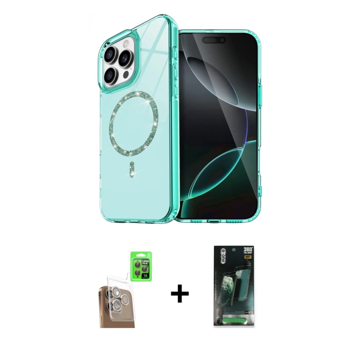 MARSİLYAN™- iPhone 16 Pro Max Kılıf Kıvılcım Form Prime - Siyah 360 Mat Full Body Arka Koruyucu + Çöl Titanyum Raze Metal Kamera Lens