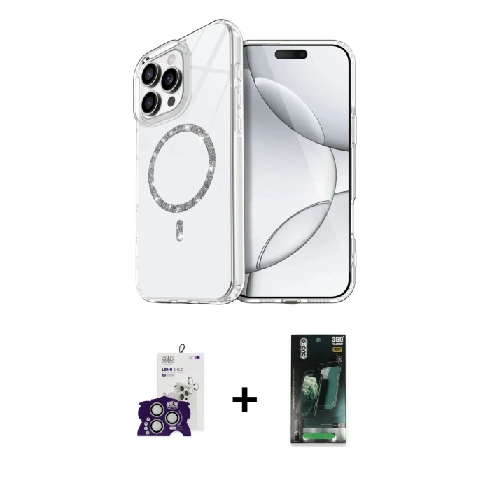 MARSİLYAN™- iPhone 16 Pro Max Kılıf Kıvılcım Form Prime - Siyah 360 Mat Full Body Arka Koruyucu + Bilvis Titan Kamera Lens - GS
