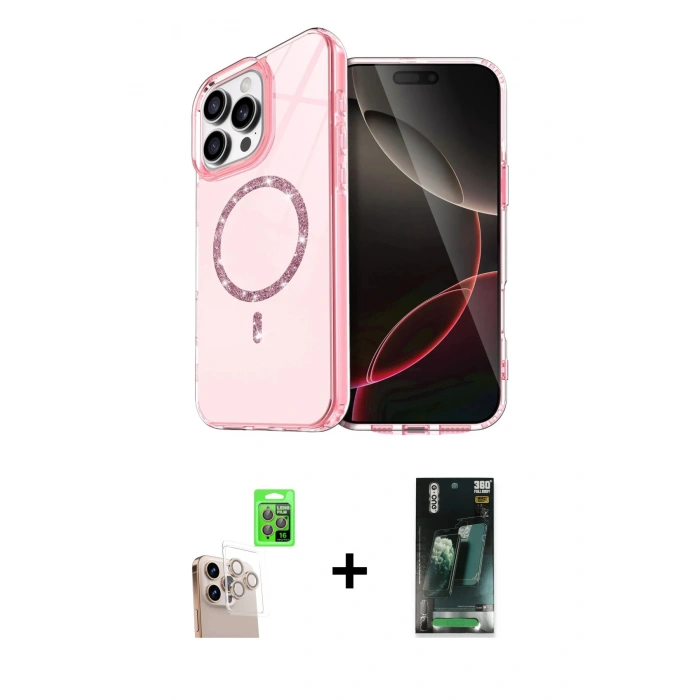 MARSİLYAN™- iPhone 16 Pro Max Kılıf Kıvılcım Form Prime - Siyah 360 Mat Full Body Arka Koruyucu + Raze Metal Kamera Lens - NLGY