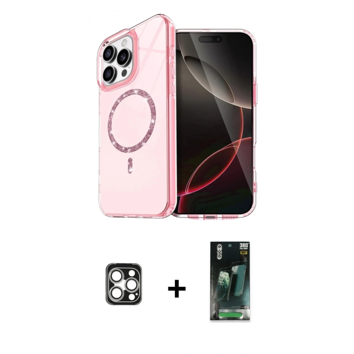 MARSİLYAN™- iPhone 16 Pro Max Kılıf Kıvılcım Form Prime - Siyah 360 Mat Full Body Arka Koruyucu + PVD Metal Kamera Lens - GS