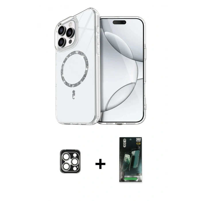 MARSİLYAN™- iPhone 16 Pro Max Kılıf Kıvılcım Form Prime - Siyah 360 Mat Full Body Arka Koruyucu + PVD Metal Kamera Lens - GS
