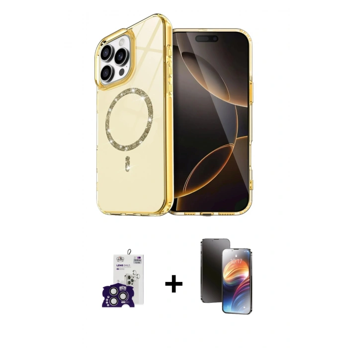 MARSİLYAN™- iPhone 16 Pro Max Kılıf Kıvılcım Form Prime - Siyah 3D Antistatik Mat Seramik Nano Ekran Koruyucu + Bilvis Titan Kamera Lens - TMGI