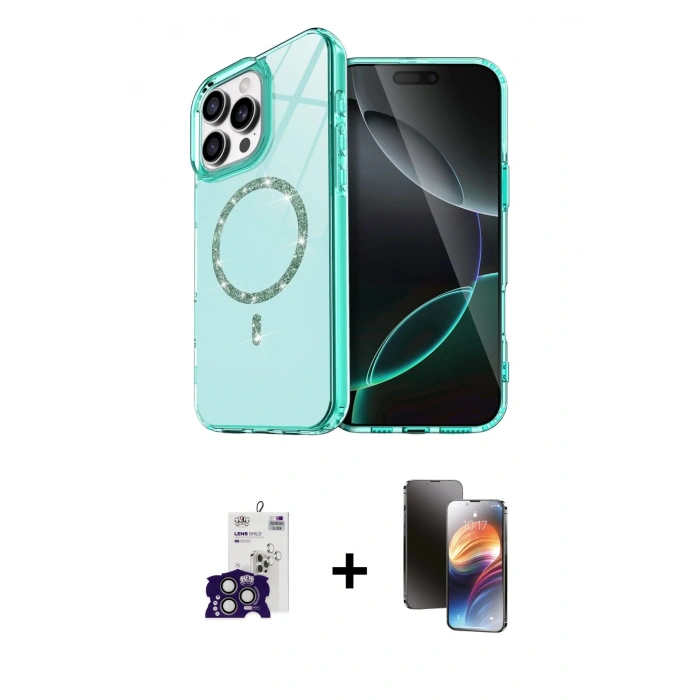 MARSİLYAN™- iPhone 16 Pro Max Kılıf Kıvılcım Form Prime - Siyah 3D Antistatik Mat Seramik Nano Ekran Koruyucu + Bilvis Titan Kamera Lens - TMGI