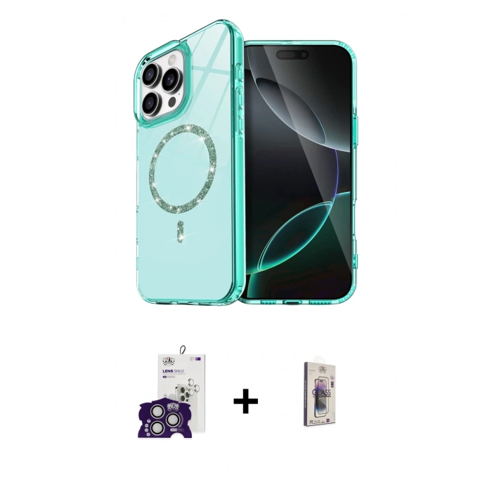 MARSİLYAN™- iPhone 16 Pro Max Kılıf Kıvılcım Form Prime - Siyah Bilvis 3D Cam Ekran Koruyucu + Bilvis Titan Kamera Lens - GS