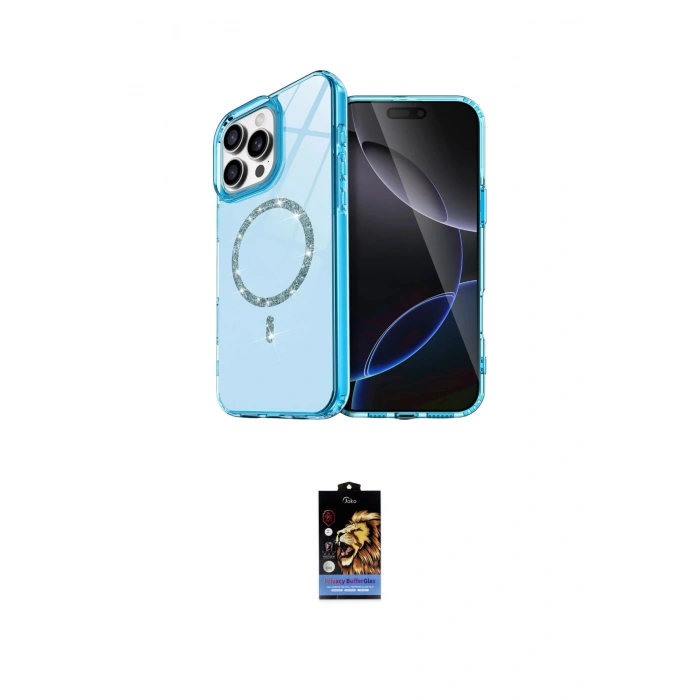 MARSİLYAN™- iPhone 16 Pro Max Kılıf Kıvılcım Form Prime - Siyah Buffer Hayalet Cam Ekran Koruyucu