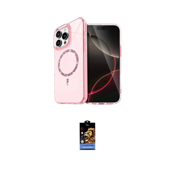 MARSİLYAN™- iPhone 16 Pro Max Kılıf Kıvılcım Form Prime - Siyah Buffer Hayalet Cam Ekran Koruyucu