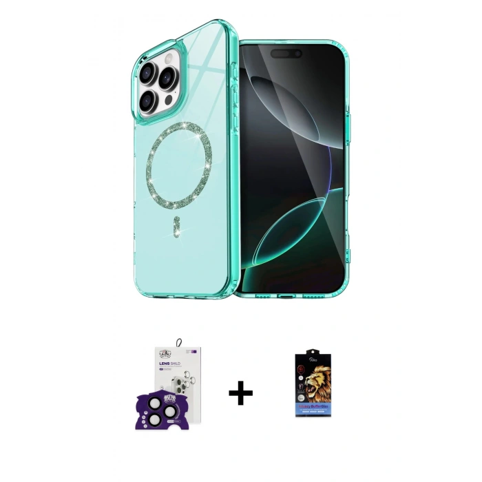 MARSİLYAN™- iPhone 16 Pro Max Kılıf Kıvılcım Form Prime - Siyah Buffer Hayalet Cam Ekran Koruyucu + Bilvis Titan Kamera Lens - SH