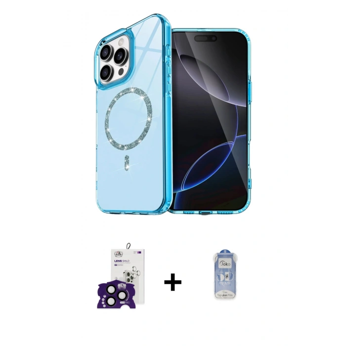 MARSİLYAN™- iPhone 16 Pro Max Kılıf Kıvılcım Form Prime - Siyah Joko Magic 5D Cam + Bilvis Titan Kamera Lens - SH