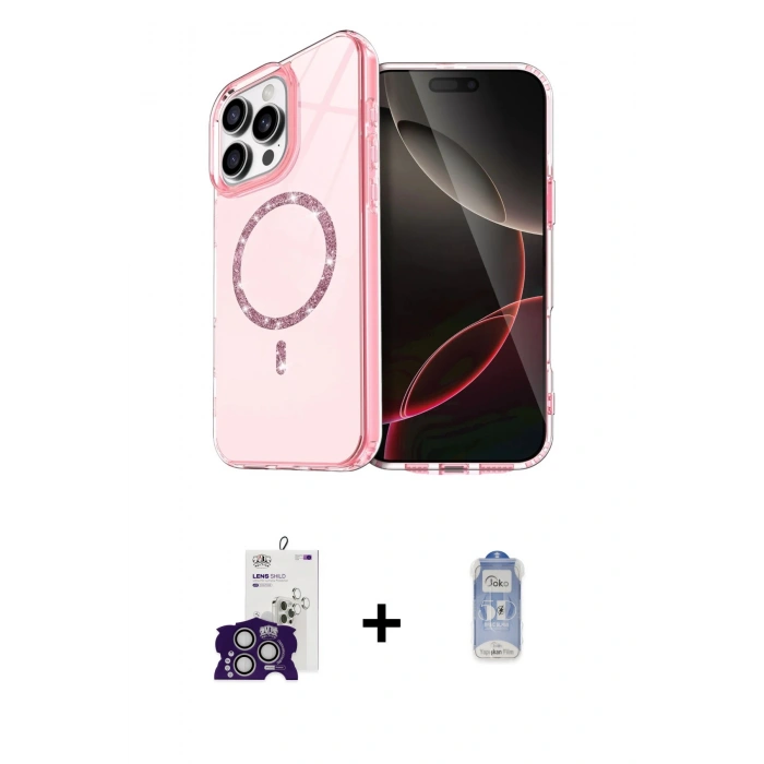 MARSİLYAN™- iPhone 16 Pro Max Kılıf Kıvılcım Form Prime - Siyah Joko Magic 5D Cam + Bilvis Titan Kamera Lens - GS