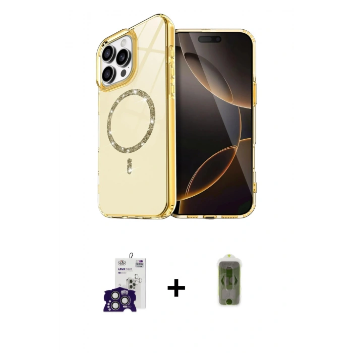 MARSİLYAN™- iPhone 16 Pro Max Kılıf Kıvılcım Form Prime - Siyah Joko Magic 5D Hayalet Cam + Titanyum Gri Bilvis Titan Kamera Lens