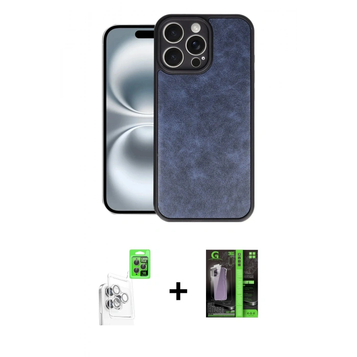 MARSİLYAN™- iPhone 16 Pro Max Kılıf Kıvılcım Işık Serisi - Şeffaf 360 Full Body Arka Koruyucu + Raze Metal Kamera Lens - BZ