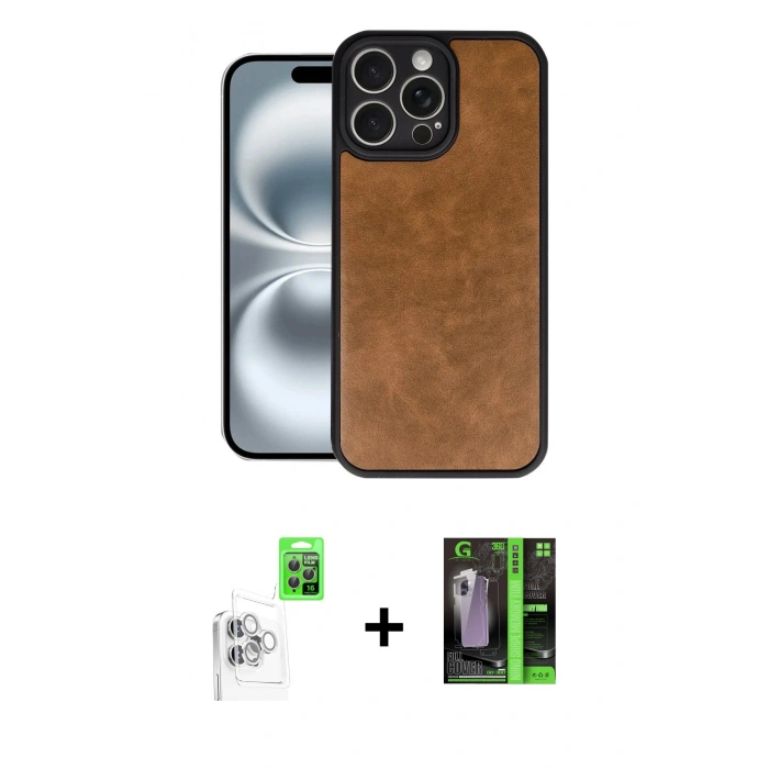 MARSİLYAN™- iPhone 16 Pro Max Kılıf Kıvılcım Işık Serisi - Şeffaf 360 Full Body Arka Koruyucu + Raze Metal Kamera Lens - BZ