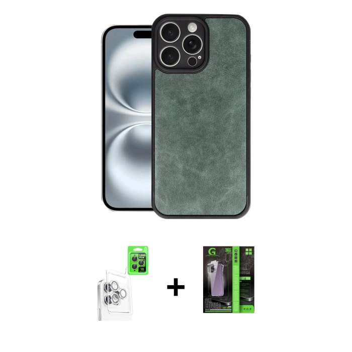 MARSİLYAN™- iPhone 16 Pro Max Kılıf Kıvılcım Işık Serisi - Şeffaf 360 Full Body Arka Koruyucu + Raze Metal Kamera Lens - BZ