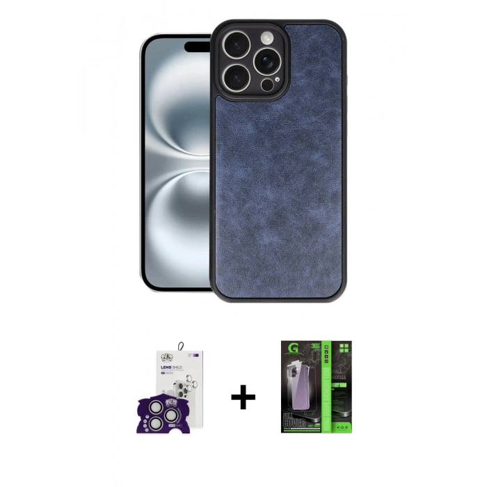 MARSİLYAN™- iPhone 16 Pro Max Kılıf Kıvılcım Işık Serisi - Şeffaf 360 Full Body Arka Koruyucu + Bilvis Titan Kamera Lens - GS
