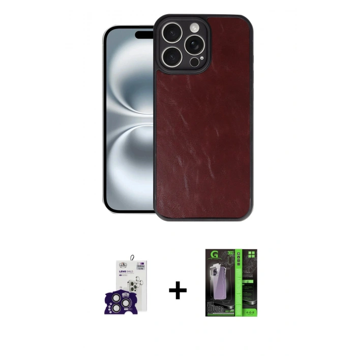 MARSİLYAN™- iPhone 16 Pro Max Kılıf Kıvılcım Işık Serisi - Şeffaf 360 Full Body Arka Koruyucu + Bilvis Titan Kamera Lens - TMGI