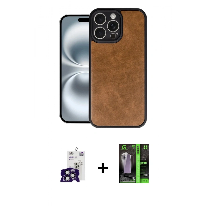 MARSİLYAN™- iPhone 16 Pro Max Kılıf Kıvılcım Işık Serisi - Şeffaf 360 Full Body Arka Koruyucu + Bilvis Titan Kamera Lens - TMGI