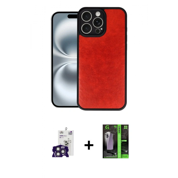 MARSİLYAN™- iPhone 16 Pro Max Kılıf Kıvılcım Işık Serisi - Şeffaf 360 Full Body Arka Koruyucu + Bilvis Titan Kamera Lens - TMGI