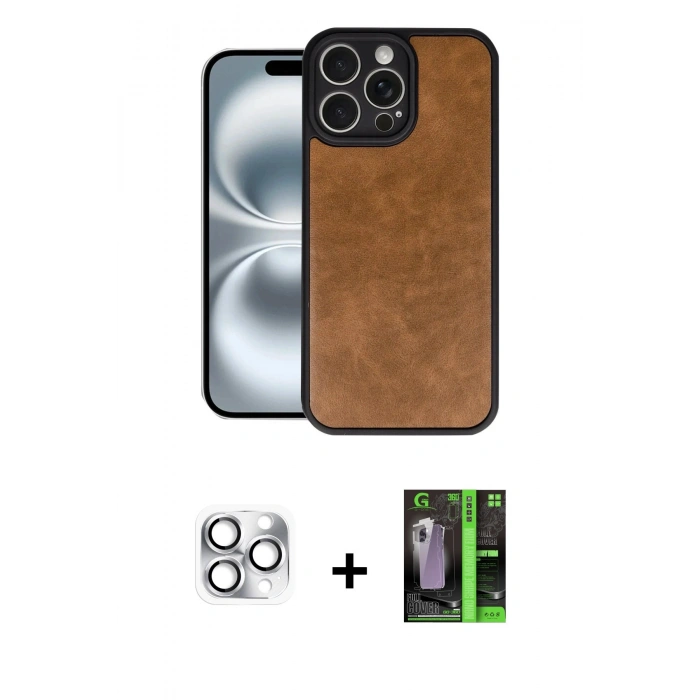 MARSİLYAN™- iPhone 16 Pro Max Kılıf Kıvılcım Işık Serisi - Şeffaf 360 Full Body Arka Koruyucu + Pers Alüminyum Kamera Lens - GS