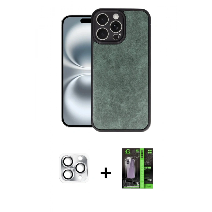 MARSİLYAN™- iPhone 16 Pro Max Kılıf Kıvılcım Işık Serisi - Şeffaf 360 Full Body Arka Koruyucu + Pers Alüminyum Kamera Lens - GS