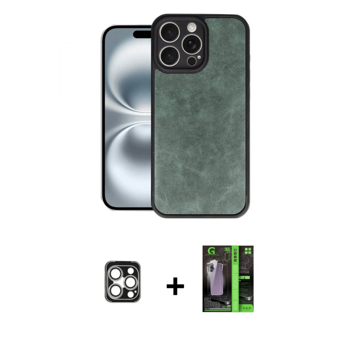 MARSİLYAN™- iPhone 16 Pro Max Kılıf Kıvılcım Işık Serisi - Şeffaf 360 Full Body Arka Koruyucu + Gümüş PVD Metal Kamera Lens