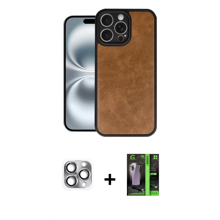 MARSİLYAN™- iPhone 16 Pro Max Kılıf Kıvılcım Işık Serisi - Şeffaf 360 Full Body Arka Koruyucu + Pers Alüminyum Kamera Lens - GI