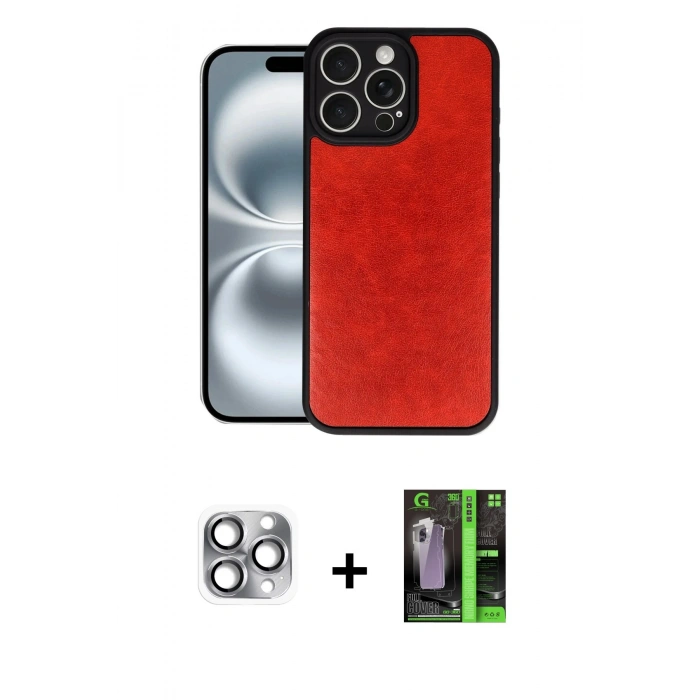 MARSİLYAN™- iPhone 16 Pro Max Kılıf Kıvılcım Işık Serisi - Şeffaf 360 Full Body Arka Koruyucu + Pers Alüminyum Kamera Lens - GI