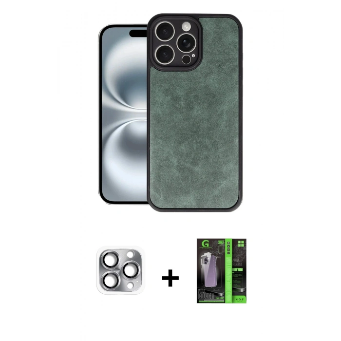 MARSİLYAN™- iPhone 16 Pro Max Kılıf Kıvılcım Işık Serisi - Şeffaf 360 Full Body Arka Koruyucu + Pers Alüminyum Kamera Lens - GI