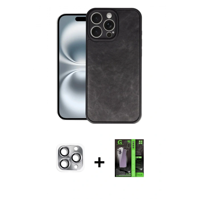 MARSİLYAN™- iPhone 16 Pro Max Kılıf Kıvılcım Işık Serisi - Şeffaf 360 Full Body Arka Koruyucu + Pers Alüminyum Kamera Lens - GI