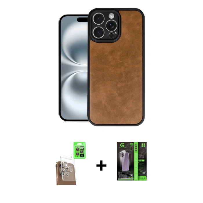 MARSİLYAN™- iPhone 16 Pro Max Kılıf Kıvılcım Işık Serisi - Şeffaf 360 Full Body Arka Koruyucu + Raze Metal Kamera Lens - CLTM