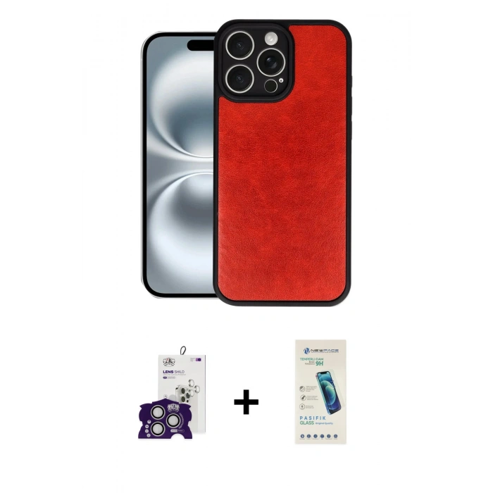 MARSİLYAN™- iPhone 16 Pro Max Kılıf Kıvılcım Işık Serisi - Şeffaf Pasifik Cam Ekran Koruyucu + Gümüş Bilvis Titan Kamera Lens